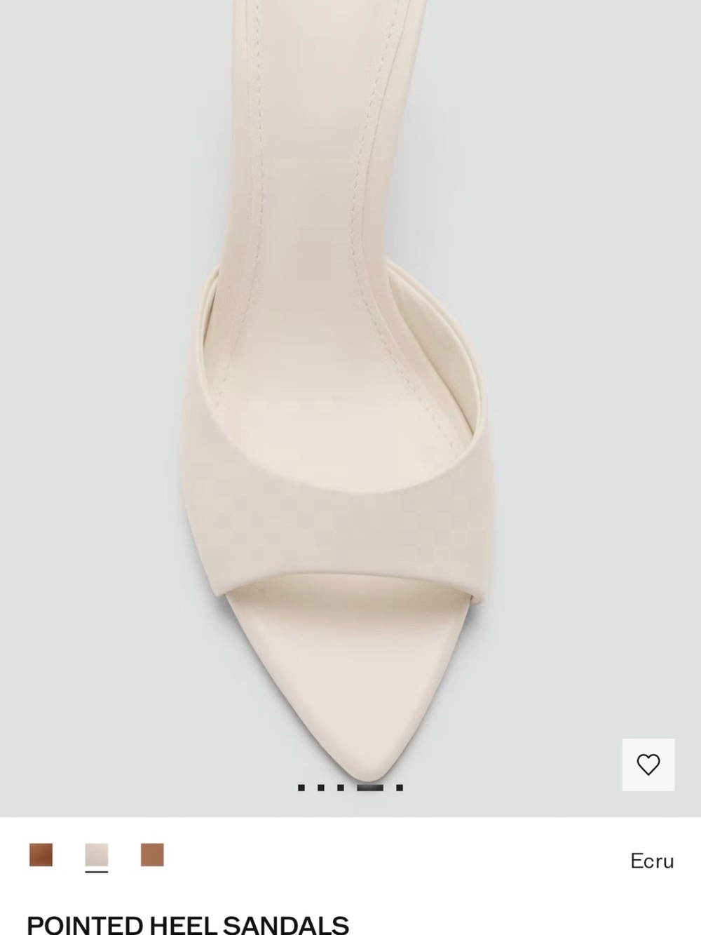 Mango Ecru Pointed Mule Heels - Picture 4 of 9